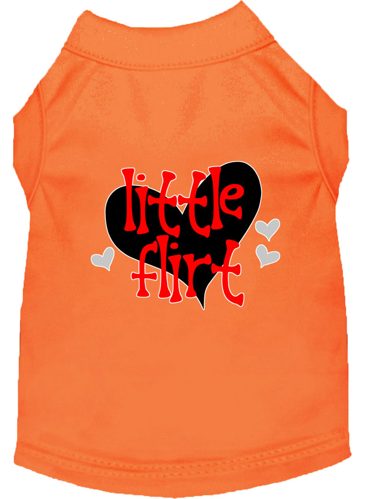 Little Flirt Screen Print Dog Shirt Orange Xl