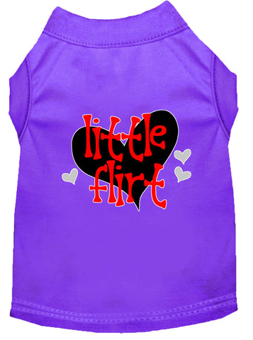 Little Flirt Screen Print Dog Shirt Purple Xl