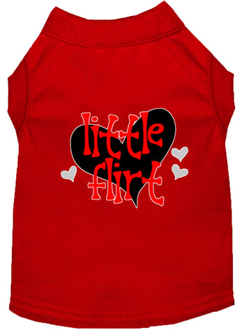 Little Flirt Screen Print Dog Shirt Red Xl