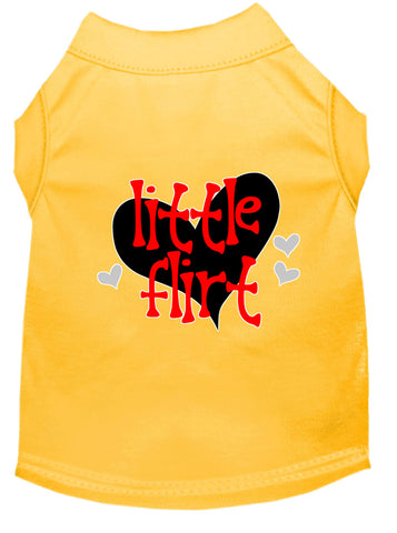 Little Flirt Screen Print Dog Shirt Yellow Med