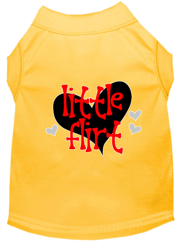 Little Flirt Screen Print Dog Shirt Yellow Sm