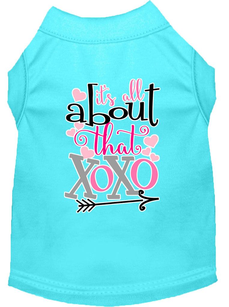 All About That Xoxo Screen Print Dog Shirt Aqua Med