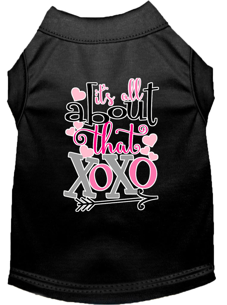 All About That Xoxo Screen Print Dog Shirt Black Lg