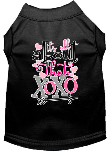 All About That Xoxo Screen Print Dog Shirt Black Lg