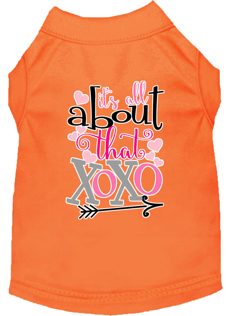 All About That Xoxo Screen Print Dog Shirt Orange Xxl