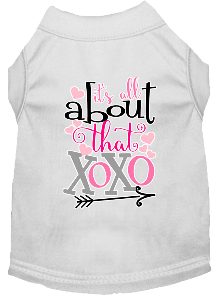 All About That Xoxo Screen Print Dog Shirt White Xxl