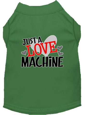 Love Machine Screen Print Dog Shirt Green Xxl