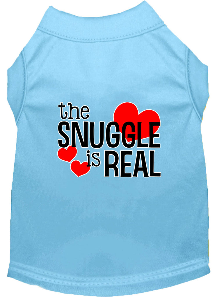 The Snuggle Is Real Screen Print Dog Shirt Baby Blue Med