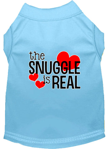 The Snuggle Is Real Screen Print Dog Shirt Baby Blue Med