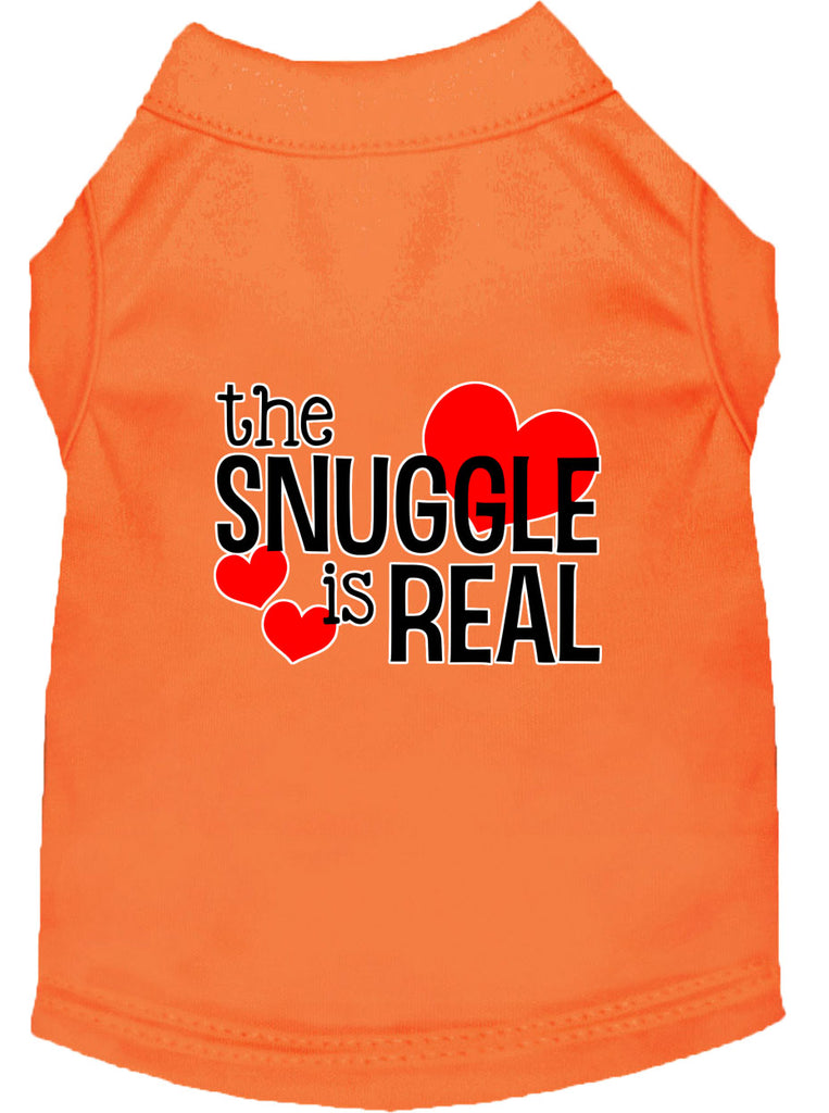 The Snuggle Is Real Screen Print Dog Shirt Orange Lg