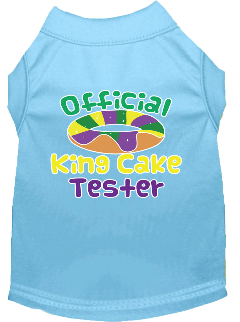 King Cake Taster Screen Print Mardi Gras Dog Shirt Baby Blue Xs