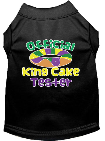 King Cake Taster Screen Print Mardi Gras Dog Shirt Black Xl