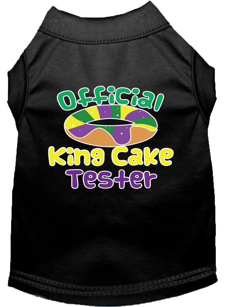 King Cake Taster Screen Print Mardi Gras Dog Shirt Black Xs