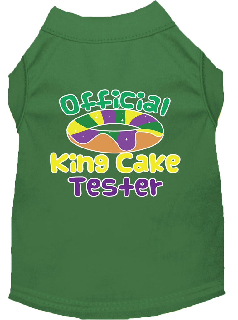 King Cake Taster Screen Print Mardi Gras Dog Shirt Green Xl