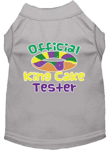 King Cake Taster Screen Print Mardi Gras Dog Shirt Grey Xl