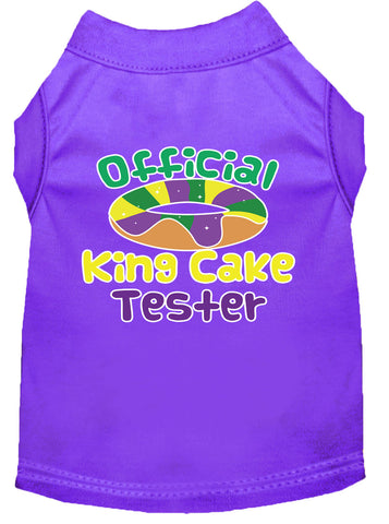 King Cake Taster Screen Print Mardi Gras Dog Shirt Purple Med