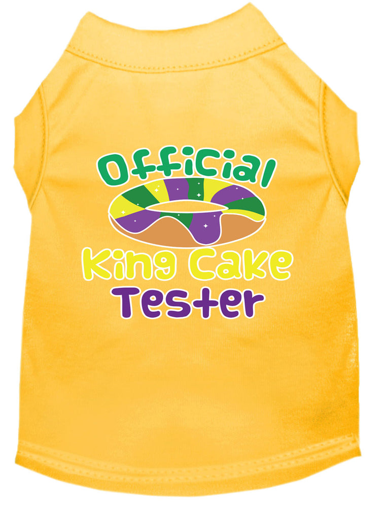 King Cake Taster Screen Print Mardi Gras Dog Shirt Yellow Xl