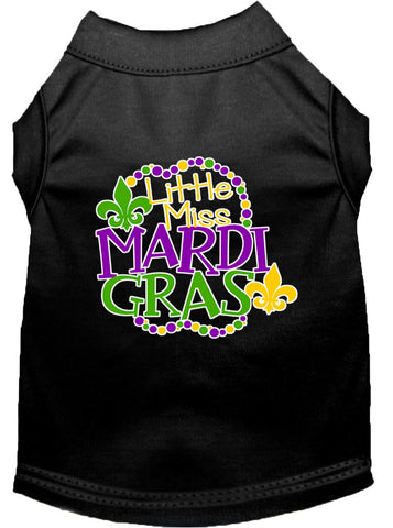 Miss Mardi Gras Screen Print Mardi Gras Dog Shirt Black Xs