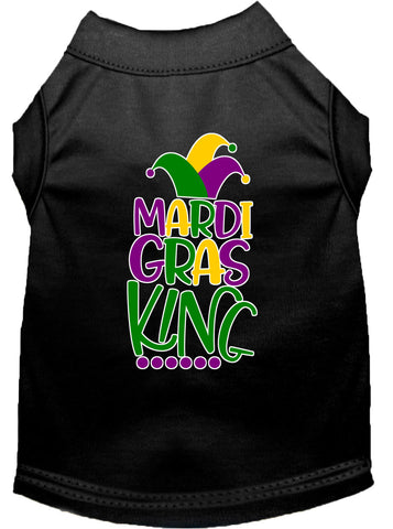 Mardi Gras King Screen Print Mardi Gras Dog Shirt Black Med