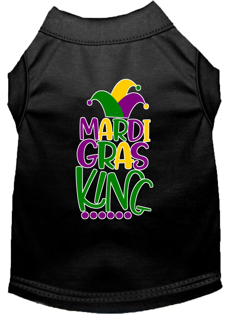 Mardi Gras King Screen Print Mardi Gras Dog Shirt Black Xs