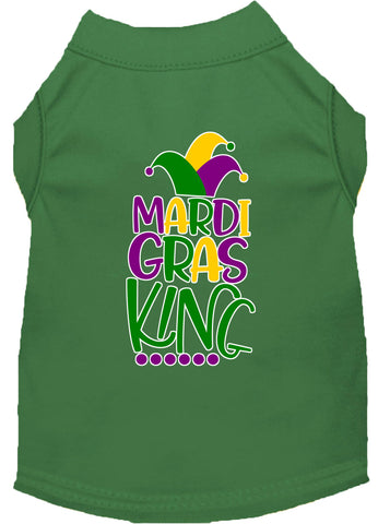 Mardi Gras King Screen Print Mardi Gras Dog Shirt Green Xl