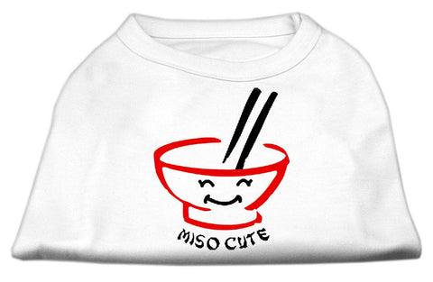 Miso Cute Screen Print Shirts White XXL (18)