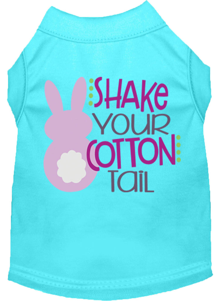 Shake Your Cotton Tail Screen Print Dog Shirt Aqua Lg