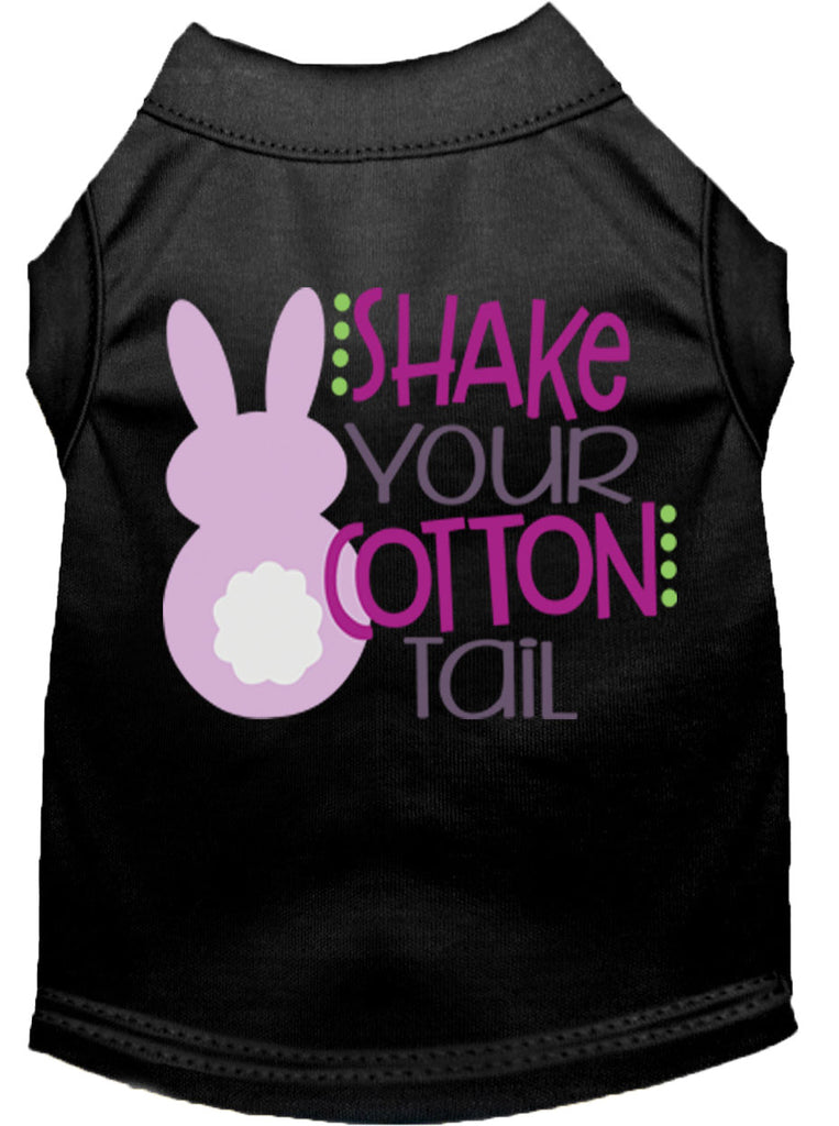 Shake Your Cotton Tail Screen Print Dog Shirt Black Med