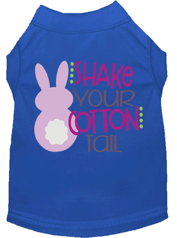 Shake Your Cotton Tail Screen Print Dog Shirt Blue Sm