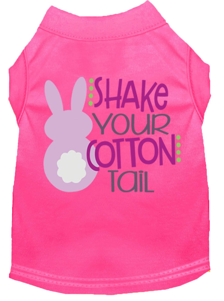 Shake Your Cotton Tail Screen Print Dog Shirt Bright Pink Lg