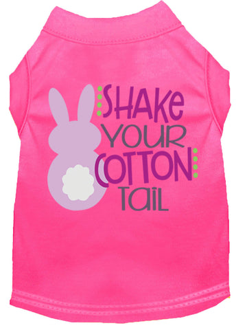 Shake Your Cotton Tail Screen Print Dog Shirt Bright Pink Lg