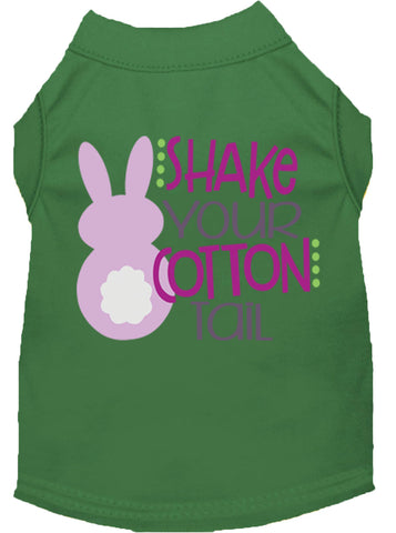 Shake Your Cotton Tail Screen Print Dog Shirt Green Med