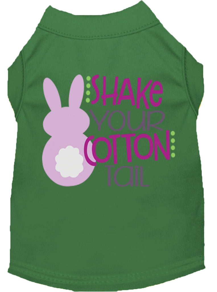 Shake Your Cotton Tail Screen Print Dog Shirt Green Sm