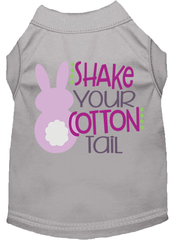 Shake Your Cotton Tail Screen Print Dog Shirt Grey Lg