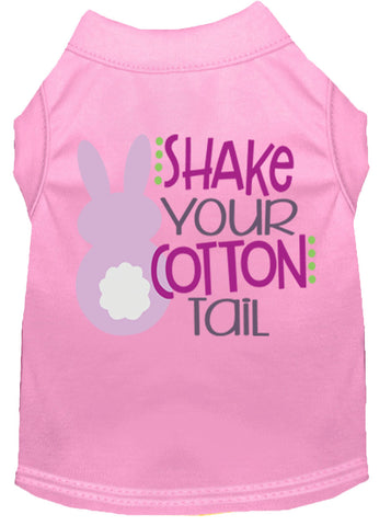 Shake Your Cotton Tail Screen Print Dog Shirt Light Pink Lg