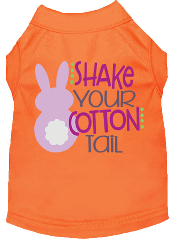 Shake Your Cotton Tail Screen Print Dog Shirt Orange Lg