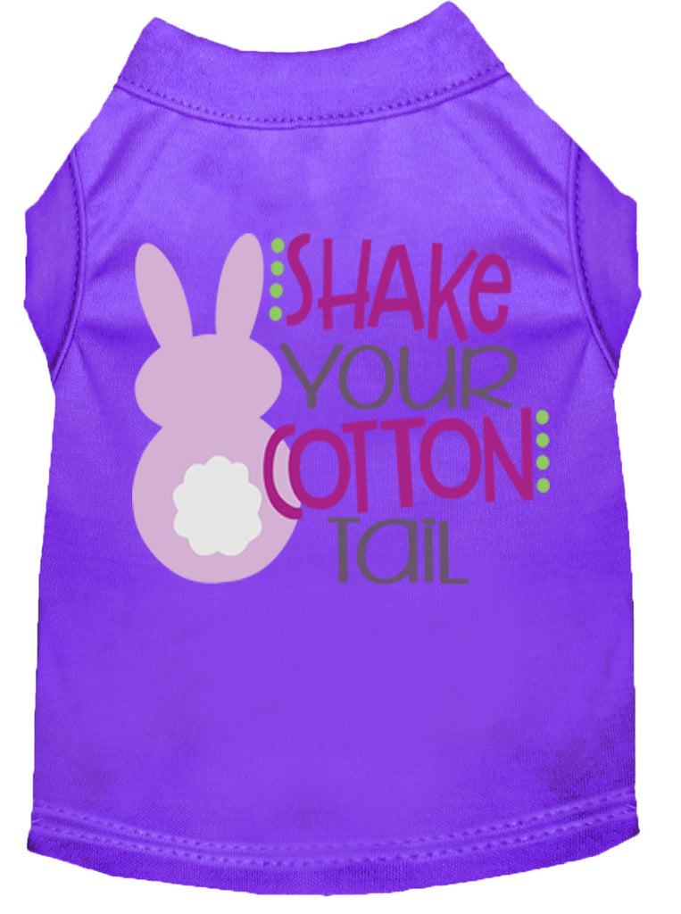 Shake Your Cotton Tail Screen Print Dog Shirt Purple Lg