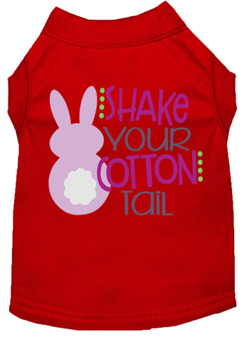 Shake Your Cotton Tail Screen Print Dog Shirt Red Xl