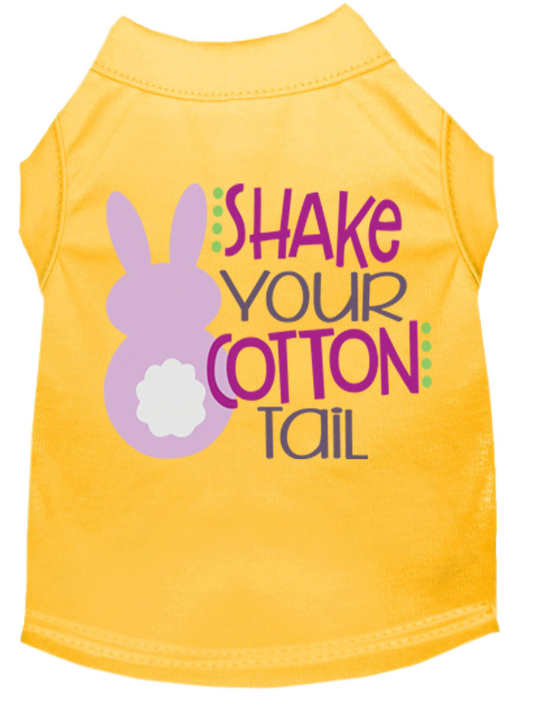 Shake Your Cotton Tail Screen Print Dog Shirt Yellow Lg