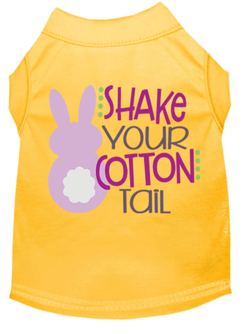 Shake Your Cotton Tail Screen Print Dog Shirt Yellow Sm