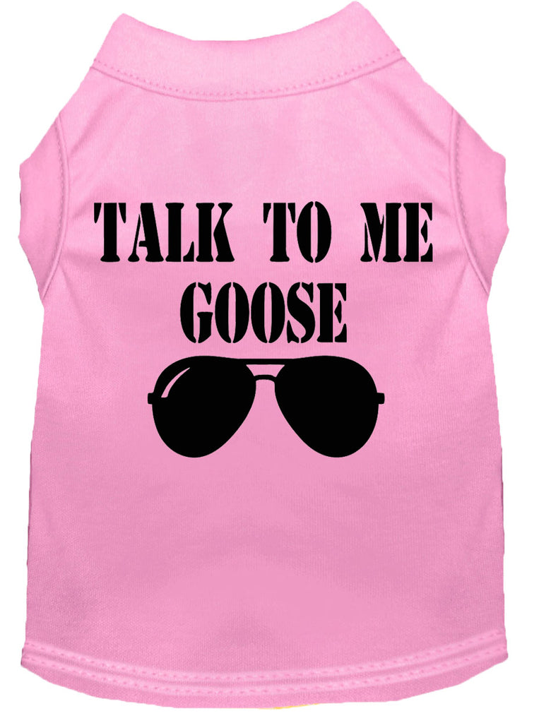 Talk To Me Goose Screen Print Dog Shirt Light Pink Med