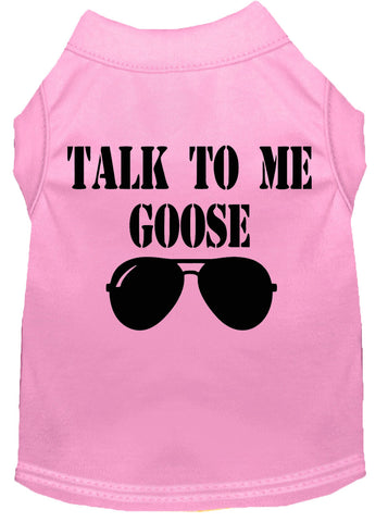 Talk To Me Goose Screen Print Dog Shirt Light Pink Med