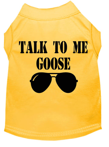 Talk To Me Goose Screen Print Dog Shirt Yellow Xxxl