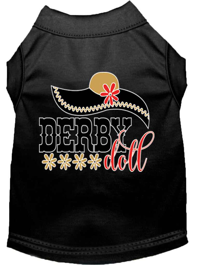 Derby Doll Screen Print Dog Shirt Black Med