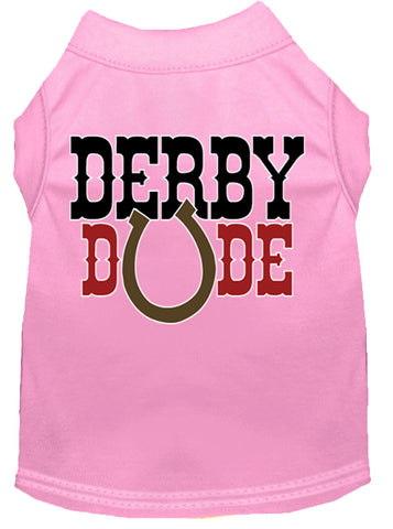 Derby Dude Screen Print Dog Shirt Light Pink Xxxl