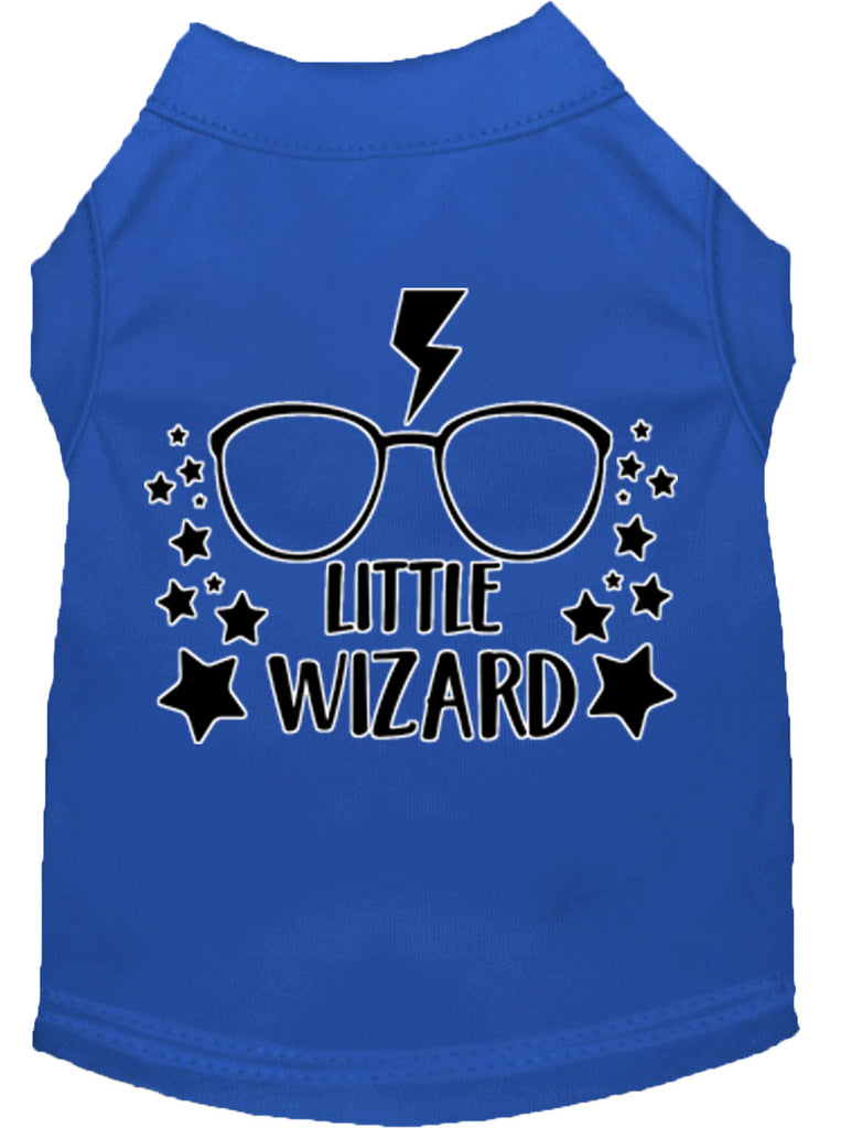 Little Wizard Screen Print Dog Shirt Blue Lg