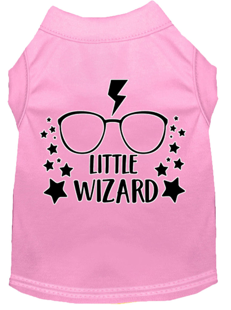 Little Wizard Screen Print Dog Shirt Light Pink Med