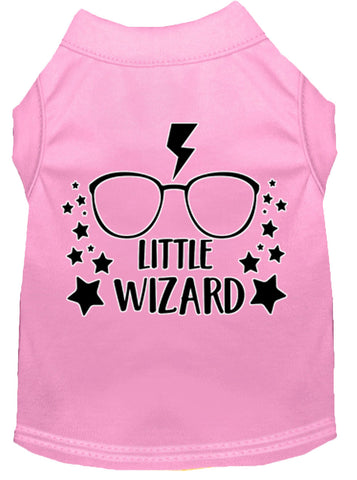 Little Wizard Screen Print Dog Shirt Light Pink Xs