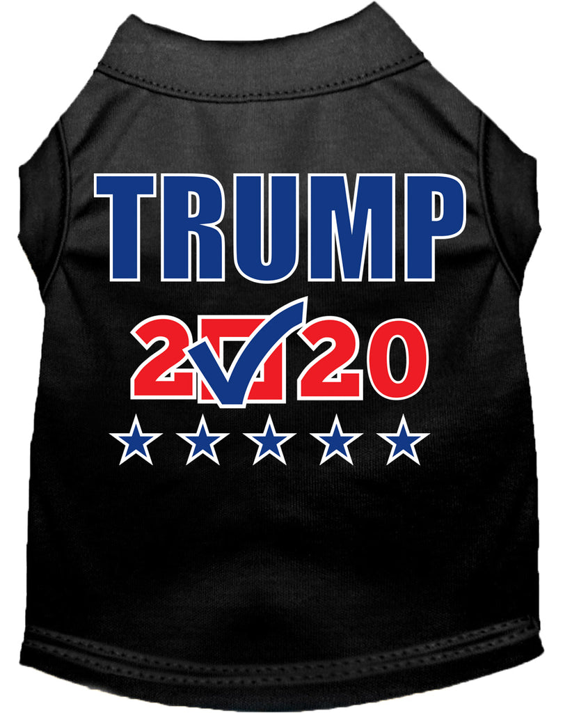 Trump 2020 Checkbox Screen Print Dog Shirt Black Xs