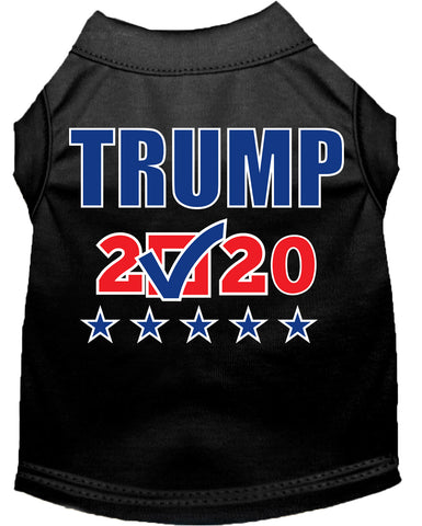 Trump 2020 Checkbox Screen Print Dog Shirt Black Xs